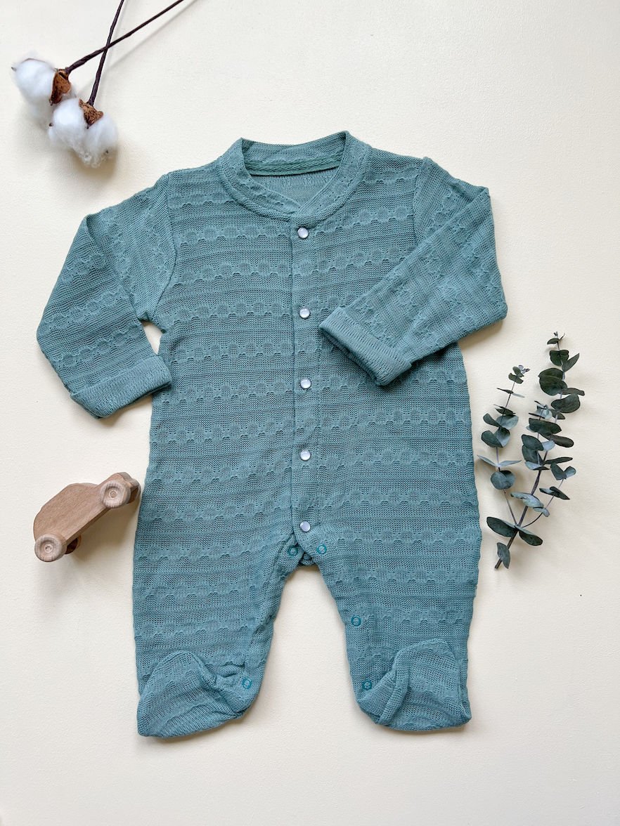 DESENLİ BEBEK TULUMU NİL YEŞİLİ