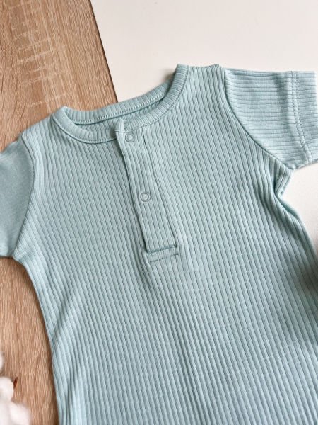 ORGANİK PAMUK ÇITÇITLI KISA KOLLU BADİ