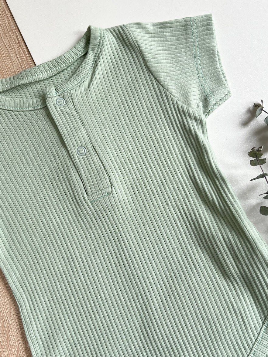 ORGANİK PAMUK ÇITÇITLI KISA KOLU BADİ