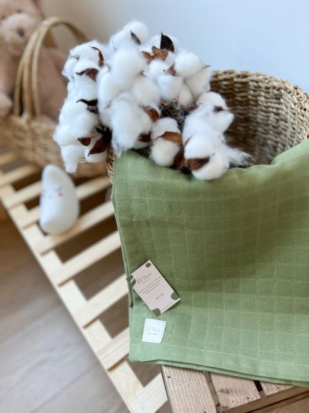 YEŞİL DÜZ RENK MÜSLİN