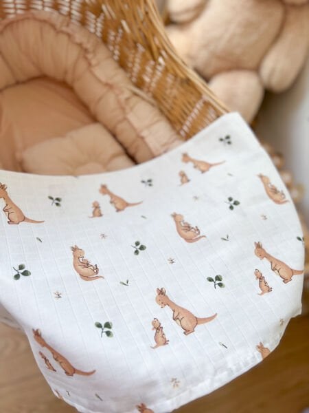 KANGAROO PATTERNED MUSLIN COVER