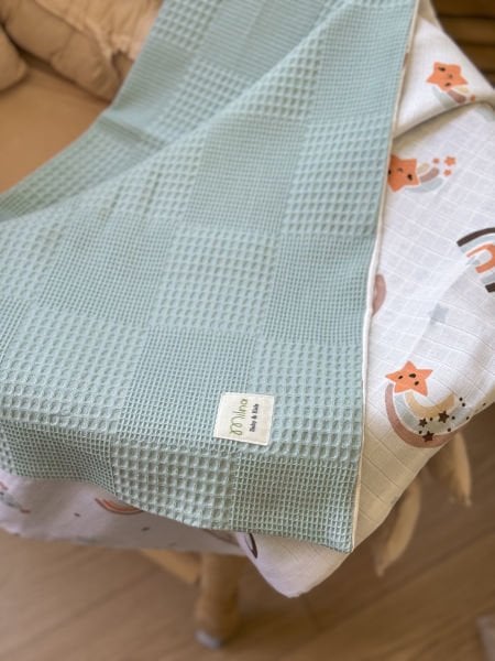 ÇİFT TARAFLI PİKE VE MUSLİN ACIK MAVİ - GOKKUSAGI