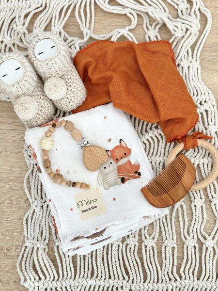 طقم قماش موسلين حديث الولادة - بلاط