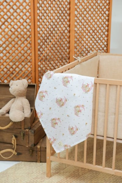 3’lü Müslin Bebek Örtüsü Seti – %100 Pamuk, Tek Kat, 75x85 cm, Bulut ve Fil Desenli, Pembe Düz Renk  | Milna Baby Kids