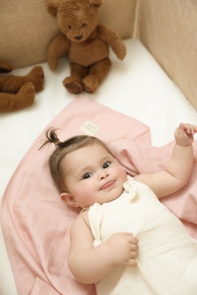 3’lü Müslin Bebek Örtüsü Seti – %100 Pamuk, Tek Kat, 75x85 cm, Bulut ve Fil Desenli, Pembe Düz Renk  | Milna Baby Kids