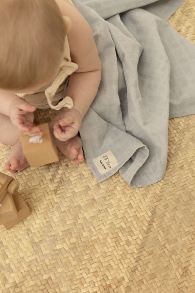 3’lü Müslin Bebek Örtüsü Seti – %100 Pamuk, Tek Kat, 75x85 cm, Araba Desenli , Gri ve Mavi Düz Renk  | Milna Baby Kids