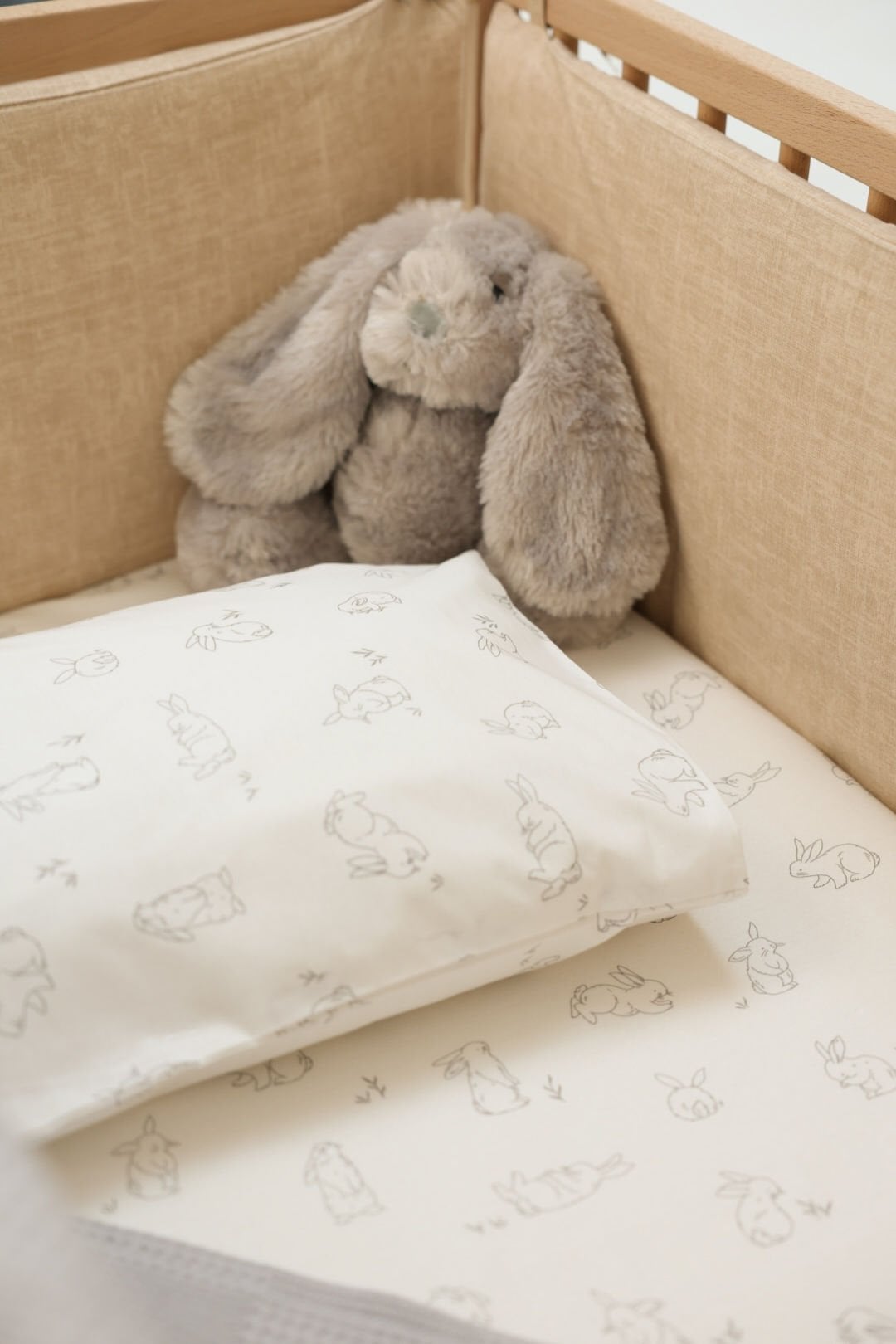100% Cotton Poplin Fabric Baby Blanket Set with Rabbit Pattern - Soft, Breathable, Suitable for Sensitive Skin