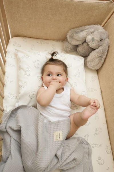 100% Cotton Poplin Fabric Baby Blanket Set with Rabbit Pattern - Soft, Breathable, Suitable for Sensitive Skin