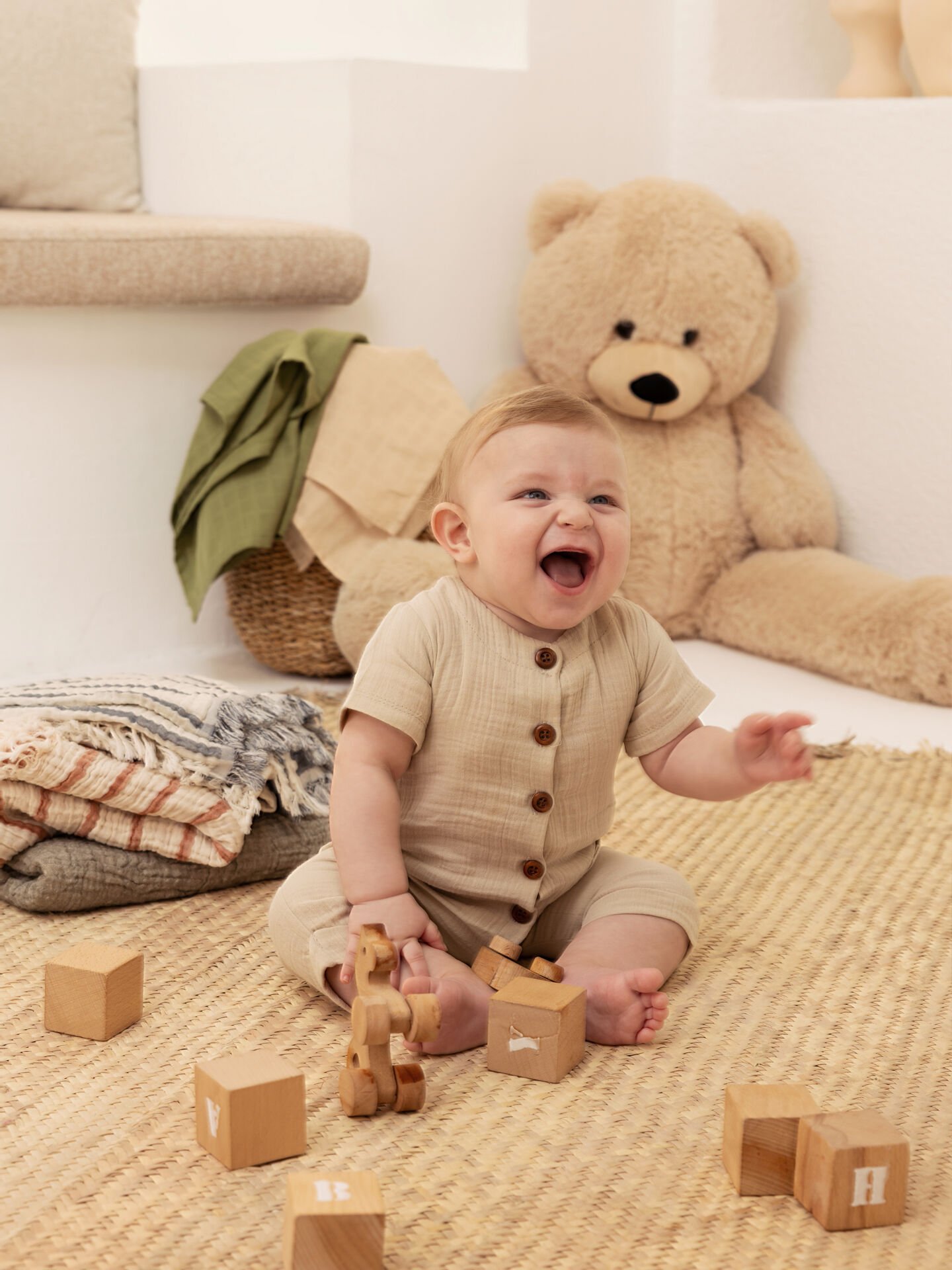 %100 Pamuk Müslin Bebek Tulum - Yumuşak ve Nefes Alan Kumaş (0-9 Ay)