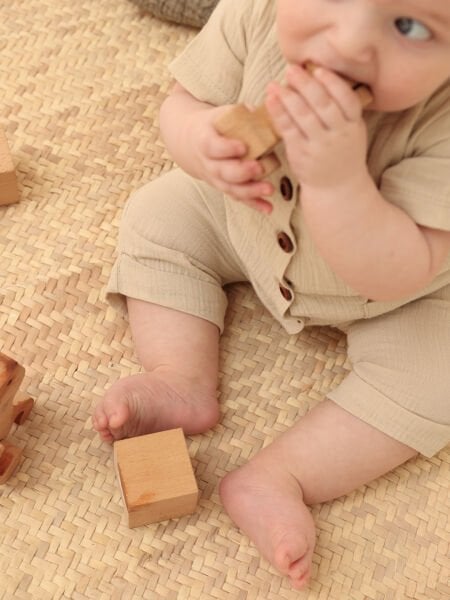 %100 Pamuk Müslin Bebek Tulum - Yumuşak ve Nefes Alan Kumaş (0-9 Ay)