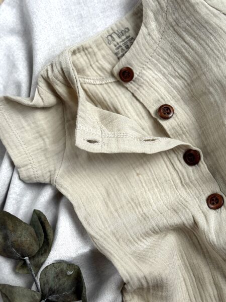 %100 Pamuk Müslin Bebek Tulum - Yumuşak ve Nefes Alan Kumaş (0-9 Ay)