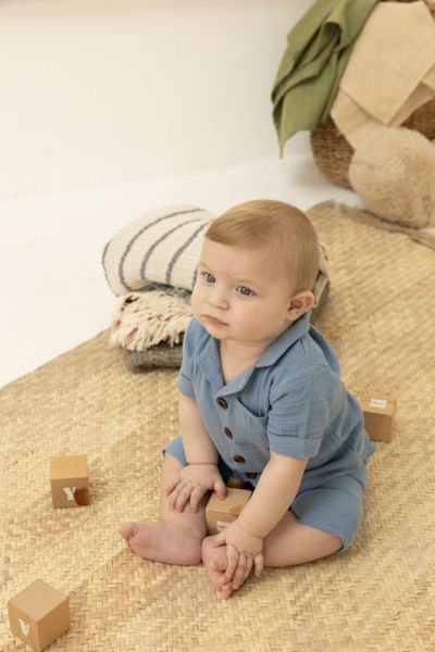 100% Cotton Muslin Pocket Baby Boy Two-Piece Set (6-18 Months)