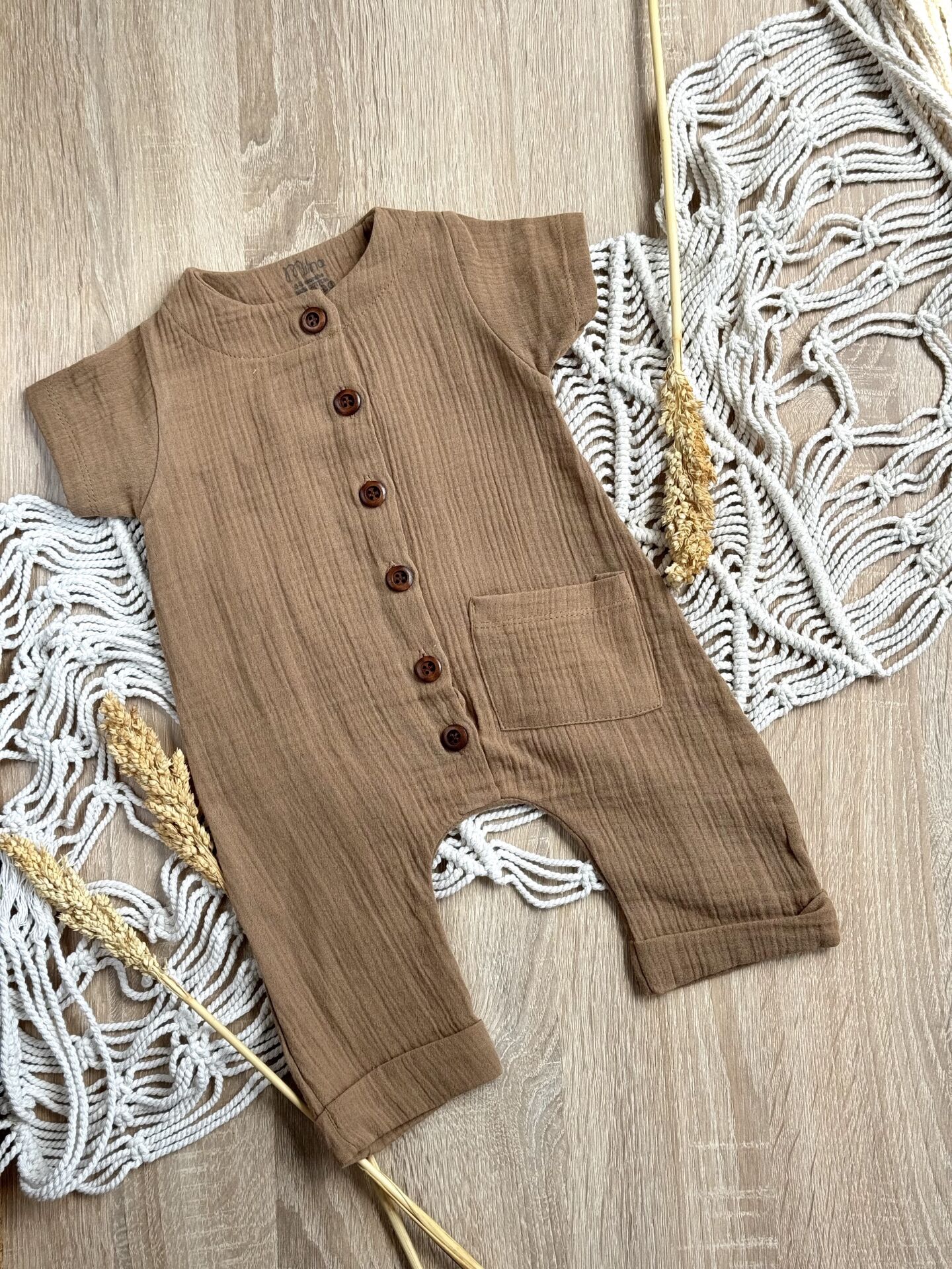 %100 Pamuk Müslin Bebek Tulum - Yumuşak ve Nefes Alan Kumaş (0-9 Ay)