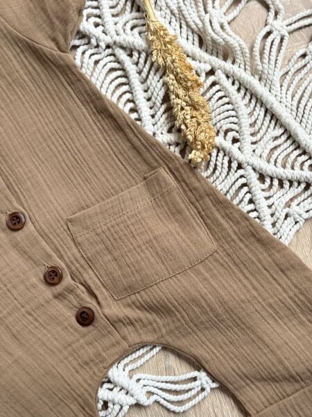 %100 Pamuk Müslin Bebek Tulum - Yumuşak ve Nefes Alan Kumaş (0-9 Ay)