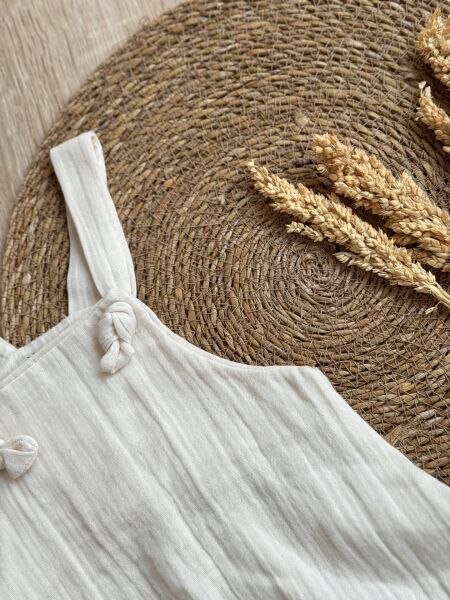 %100 Pamuk Askılı Müslin Bebek Zıbını – Nefes Alan, Yumuşak ve Yazlık (0 - 9)