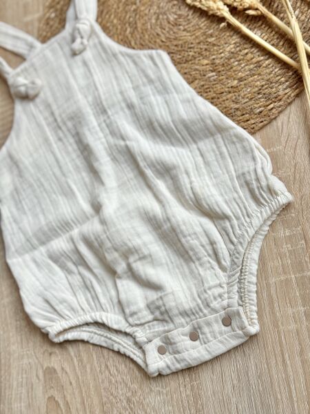 %100 Pamuk Askılı Müslin Bebek Zıbını – Nefes Alan, Yumuşak ve Yazlık (0 - 9)