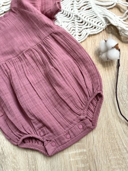 %100 Pamuk Müslin Bebek Romper – Yazlık, Nefes Alan, Şık ve Konforlu Tasarım