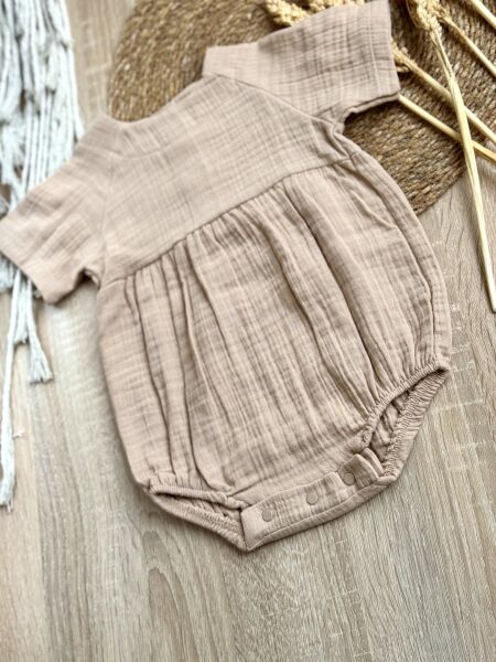 %100 Pamuk Müslin Bebek Romper – Yazlık, Nefes Alan, Şık ve Konforlu Tasarım